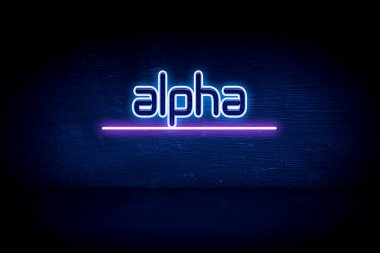 Alfa - Mavi neon duyuru tabelası