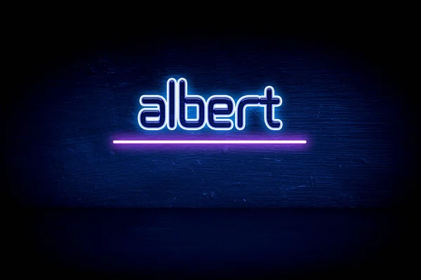 Albert Cartello Blu Neon — Foto Stock