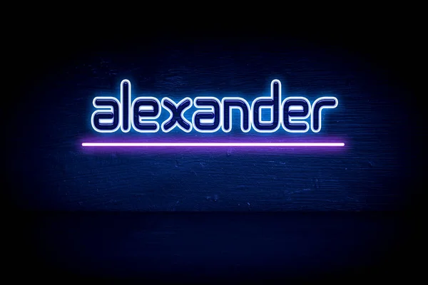 Alexander Blue Neon Announcboard — стокове фото