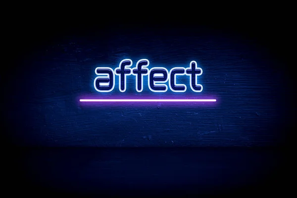 Affect Blue Neon Announcement Signboard — Stock Photo, Image