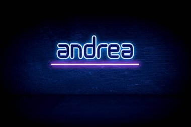 Andrea - mavi neon duyuru tabelası