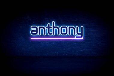 Anthony - mavi neon duyuru tabelası