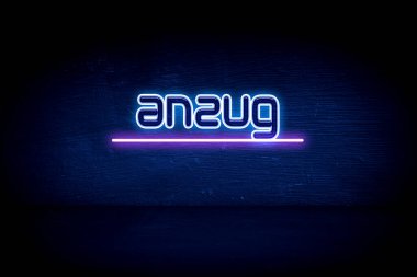 Anzug - Mavi neon duyuru tabelası