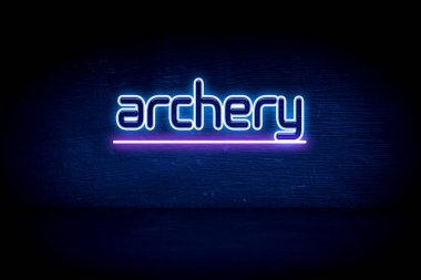 Okçuluk - mavi neon duyuru tabelası