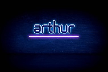 Arthur - mavi neon duyuru tabelası