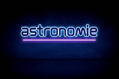 Astronom - Mavi neon duyuru tabelası