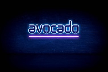 Avokado - Mavi neon duyuru tabelası