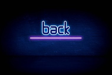 Geri - mavi neon duyuru tabelası