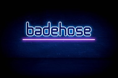Badehose - mavi neon duyuru tabelası