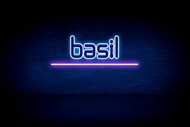 Fesleğen - Mavi neon duyuru tabelası