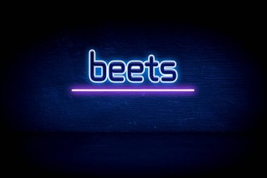 Pancar - mavi neon duyuru tabelası