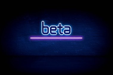 Beta - Mavi neon duyuru tabelası