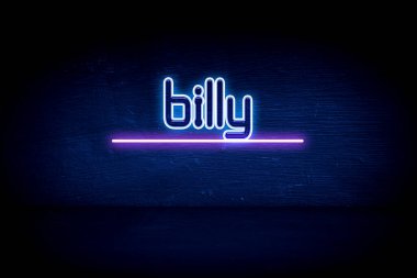Billy - Mavi neon duyuru tabelası