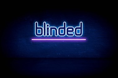 Kör - mavi neon duyuru tabelası