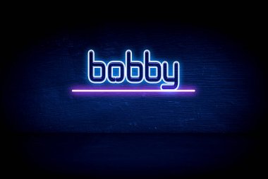 Bobby - mavi neon duyuru tabelası
