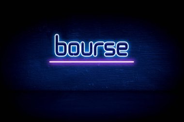 Bourse - Mavi neon duyuru tabelası