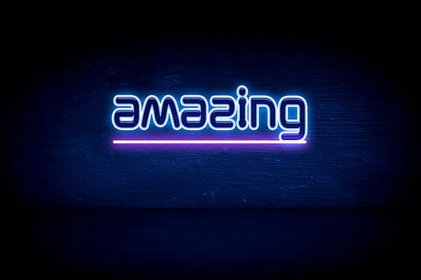 Amazing Blue Neon Announcement Signboard — Stock Photo, Image