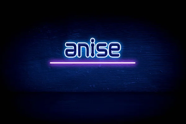 Anason Mavi Neon Duyuru Tabelası — Stok fotoğraf
