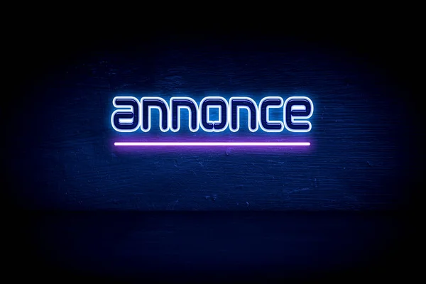 Annonce Blue Neon Announcement Signboard — Stock Photo, Image