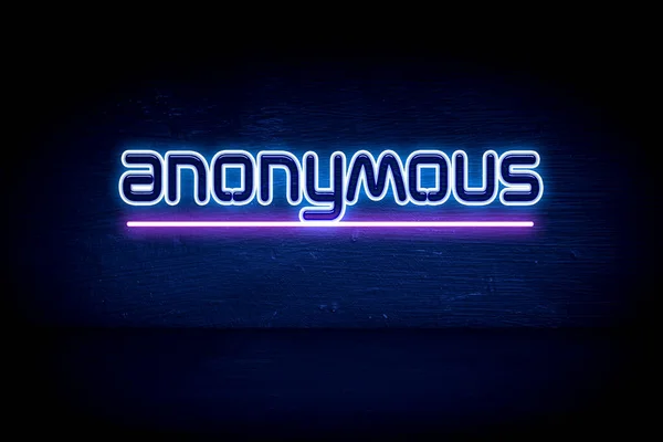Anónimo Letrero Anuncio Neón Azul —  Fotos de Stock