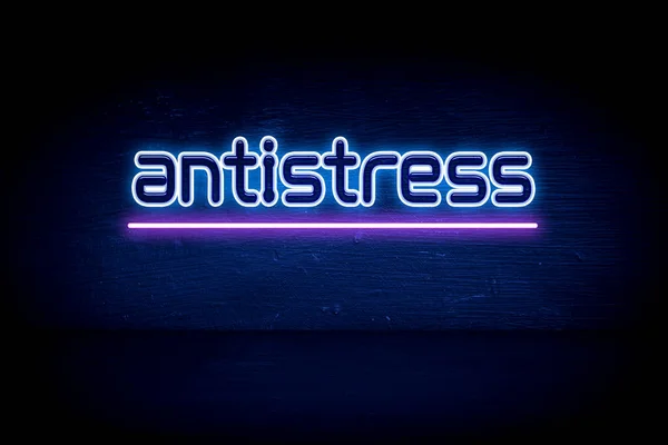 Antistress Μπλε Πινακίδα Αναγγελίας Νέον — Φωτογραφία Αρχείου