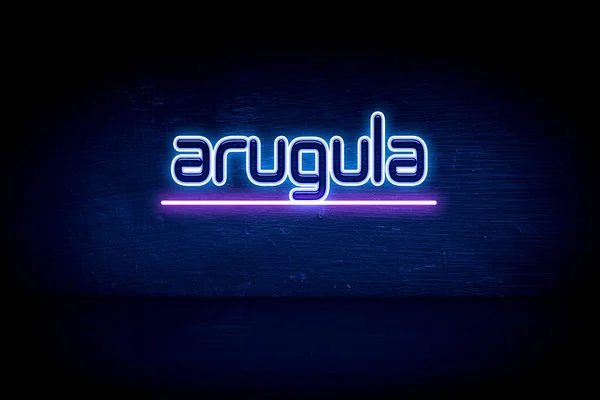Arugula Blue Neon Announcement Signboard — 图库照片