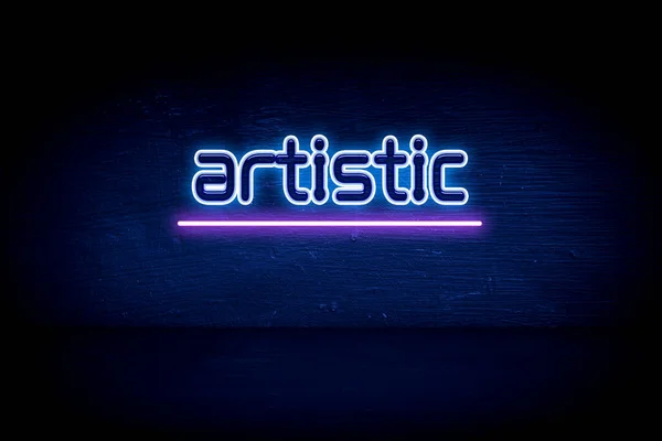 Ginnastica Artistica Cartello Blu Neon — Foto Stock