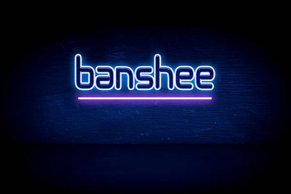 Banshee Синій Неоновий Вивіска Оголошення — стокове фото