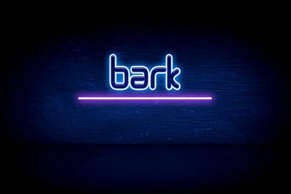 Bark Blue Neon Announcement Signboard — Stock Photo, Image