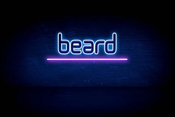 Beard Blue Neon Announcement Signboard — Stock Photo, Image
