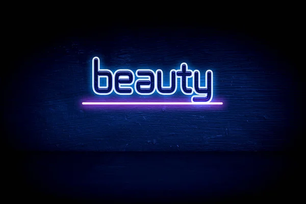 Beauty Μπλε Πινακίδα Ανακοίνωση Νέον — Φωτογραφία Αρχείου