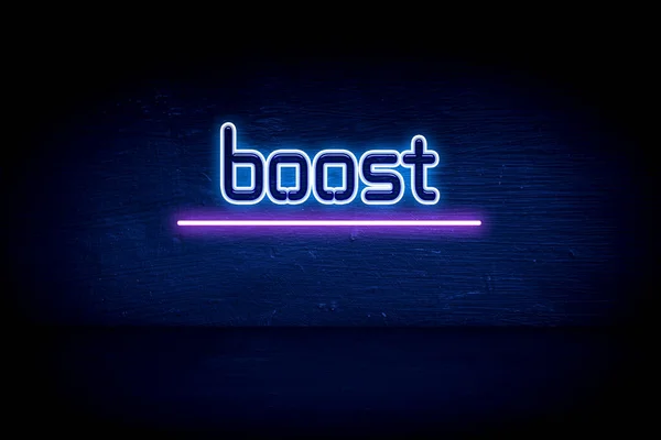 Boost 青ネオンサイン — ストック写真