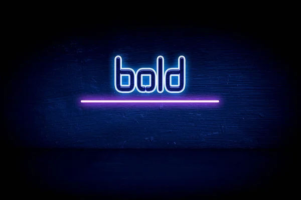 Bold Blue Neon Announcement Signboard — Stock Photo, Image