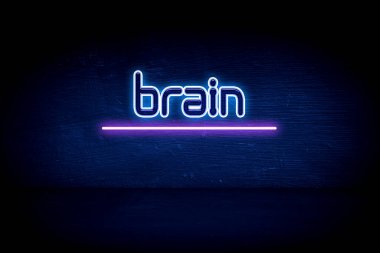 Beyin - Mavi neon duyuru tabelası