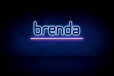 Brenda - Mavi neon duyuru tabelası