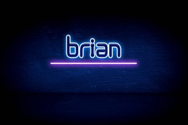 Brian - mavi neon duyuru tabelası