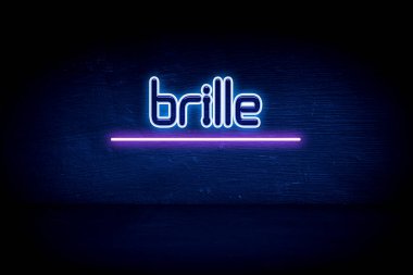 Brille - Mavi neon duyuru tabelası