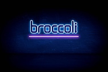 brokoli - mavi neon duyuru tabelası