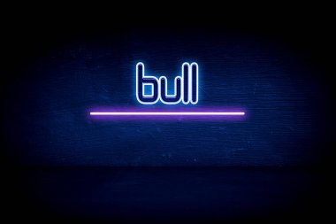 Boğa - Mavi neon duyuru tabelası