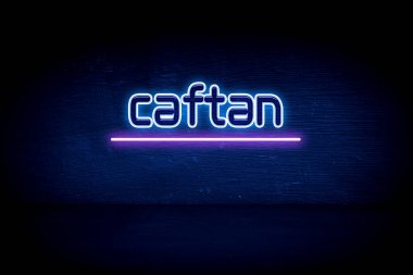 Kaftan - Mavi neon duyuru tabelası