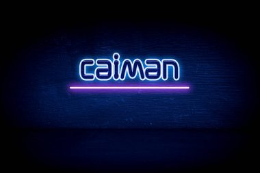 Kayman - Mavi neon duyuru tabelası
