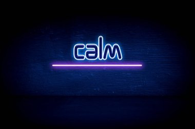 Sakin - mavi neon duyuru tabelası