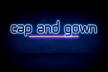 kep ve cübbe - mavi neon duyuru tabelası