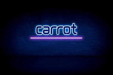 Havuç - Mavi neon duyuru tabelası