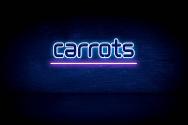 Havuç - Mavi neon duyuru tabelası