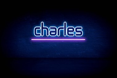 Charles - mavi neon duyuru tabelası