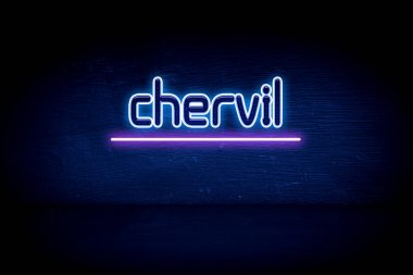 chervil - Mavi neon duyuru tabelası