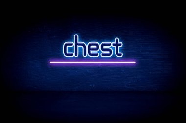 Göğüs - Mavi neon duyuru tabelası