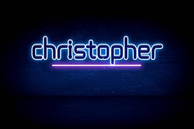 Christopher - mavi neon duyuru tabelası