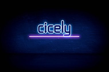 cicely - Mavi neon duyuru tabelası